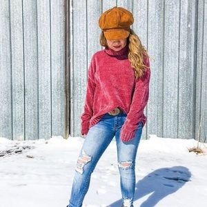 Chenille Turtleneck Sweater